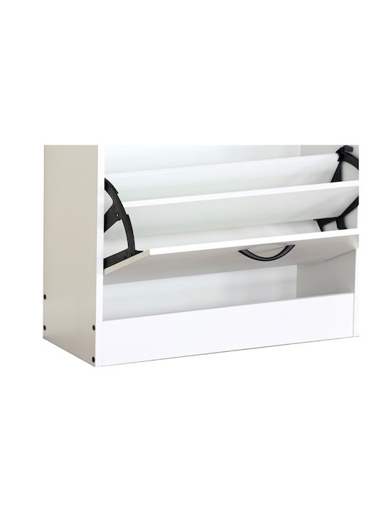 Дървена Обувки Zefiros 2 Врати Бял 60x24x81см MDF Меламин