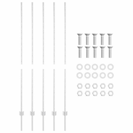 vidaXL Garden Fencing Material 5pcs Silver