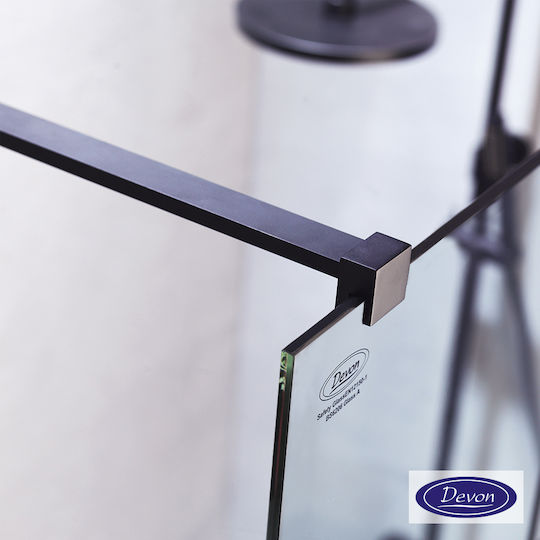 Devon Iwis Walk-in Σταθερό Πλαϊνό Ντουζιέρας Clear Glass