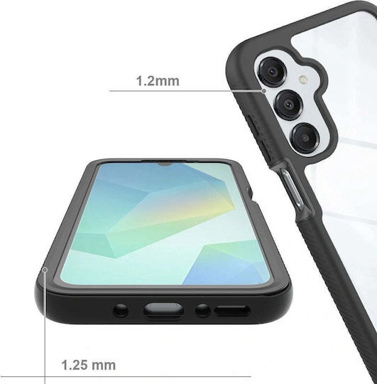 Tech-Protect Defense 360 Full Cover Plastic / Silicone 2mm Black (Galaxy A17)