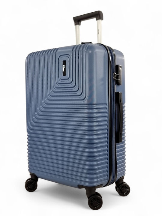 Rain Hard Blue Travel Suitcases with 4 Wheels Set of 3 Pieces
