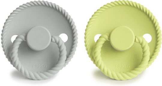 Frigg Rope Πιπίλες Σιλικόνης Silver Gray/Green Tea για 6-18 μηνών 2τμχ