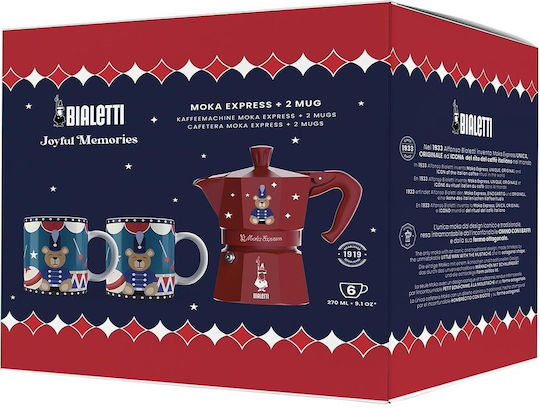 Bialetti Moka Express Elektrisch Espresso-Kanne 6 Cups Rot