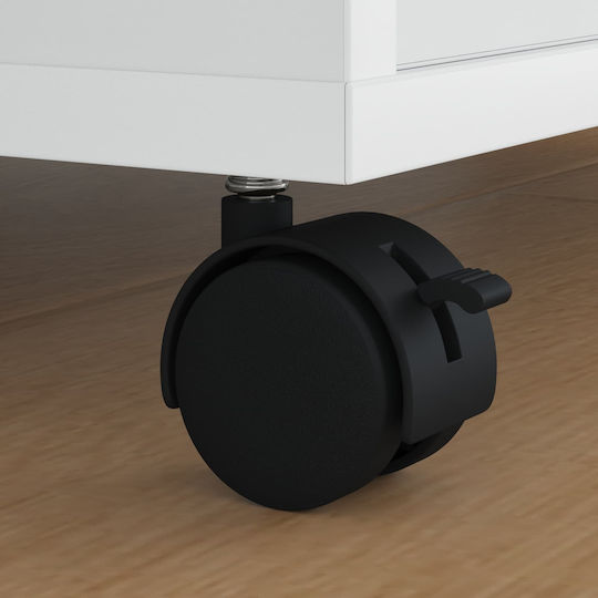 vidaXL Furniture Wheel made of Polypropylene with Wheels Black Velvet-Black Metal 3.95x3.95x3.78cm 2pcs