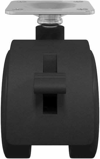 vidaXL Furniture Wheel made of Polypropylene with Wheels Black Velvet-Black Metal 3.95x3.95x3.78cm 2pcs
