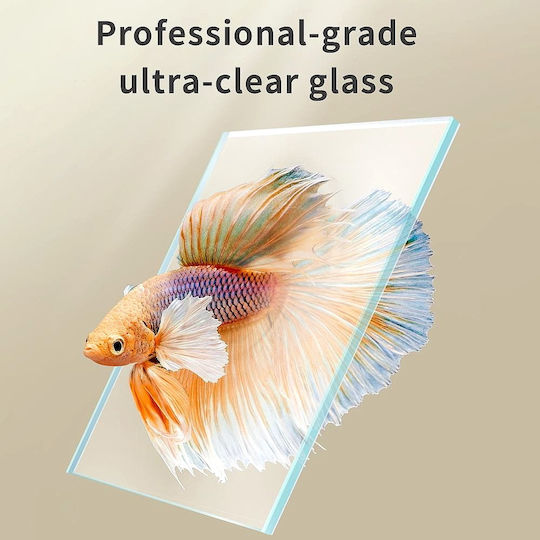 Aquarium 14 Liter Kunststoffrahmen & Deckel – Super Weiß Glas – M31,5xπ18,5xυ24cm – Glasdicke 4mm