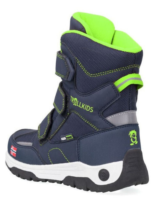 Kids Snow Boots with Velcro Navy Blue