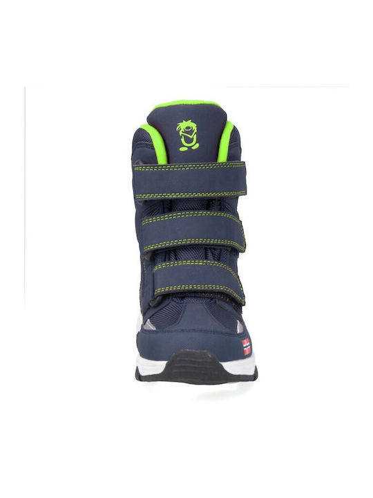 Kids Snow Boots with Velcro Navy Blue