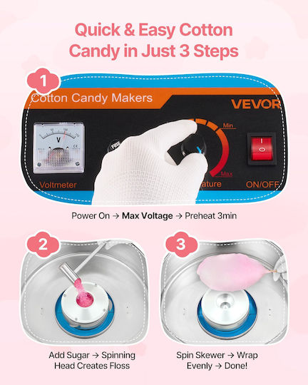 Vevor Candy Floss Maker 33.8cm Blue
