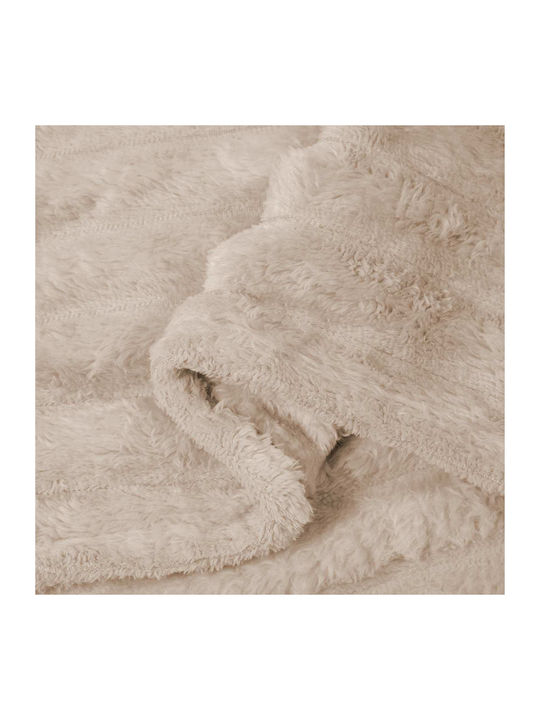 vidaXL Ριχτάρι Πολυθρόνας Fleece 150x130εκ. Μπεζ