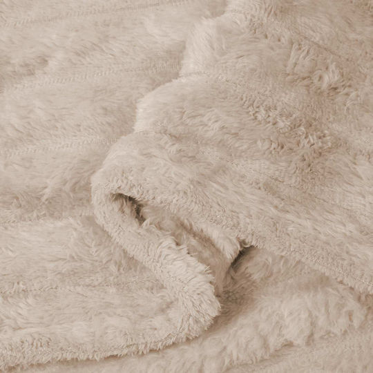 vidaXL Ριχτάρι Πολυθρόνας Fleece 150x130εκ. Μπεζ