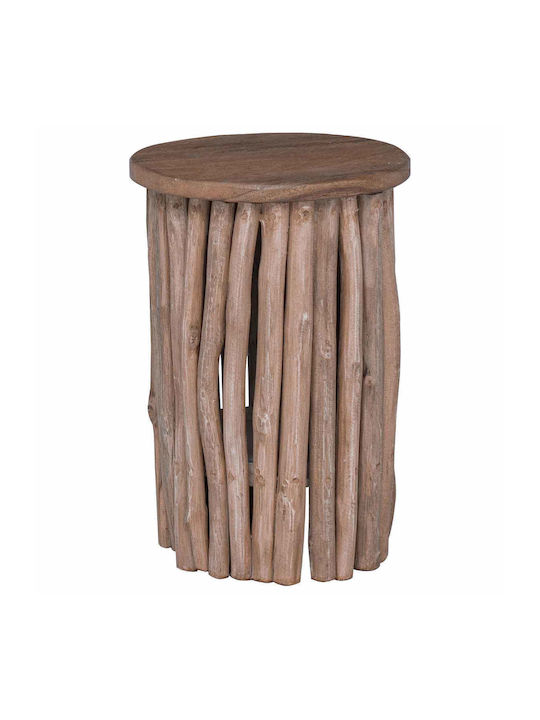 vidaXL Round Side Table Made of Solid Wood Natural 30x30x45 cm