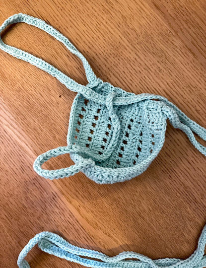 Men And Underwear Plexis Wear Crochet Ανδρικό Sexy String Γαλάζιο