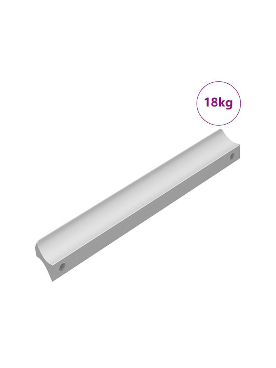 vidaXL Handle Furniture Flush Handle made of Metallic Silver 105.7mm (Center Distance 7.4mm) 864685 1pcs