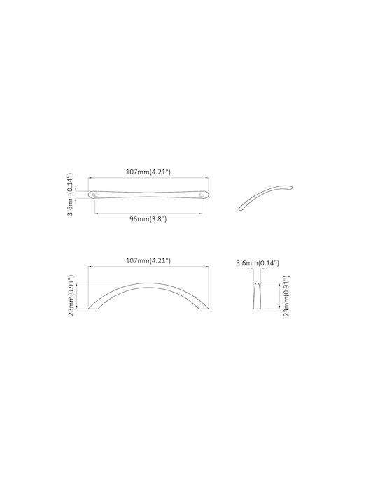 vidaXL Handle Furniture made of Metallic Silver 864690 12pcs