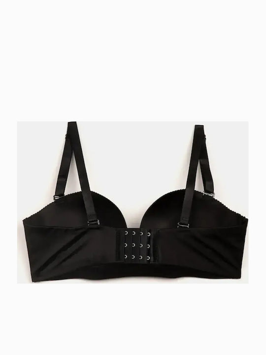 Push Up Plunge Bra Cup B Black Size 80b