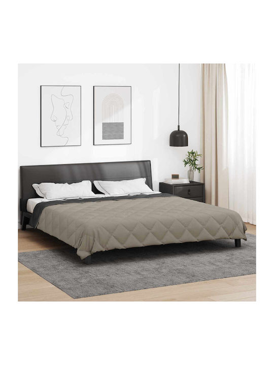 vidaXL Super King Decke 220x240cm Hellgrau Anthrazit