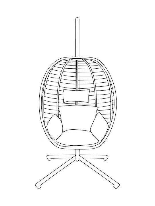 Φωλιά με Βάση Rattan Μ104xΠ100xΥ197cm Μαύρη