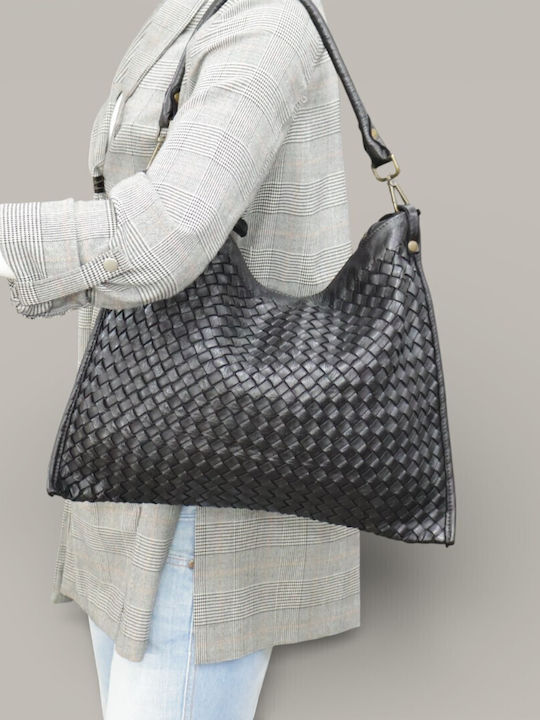 Leder Damentasche Schultertasche Taupe