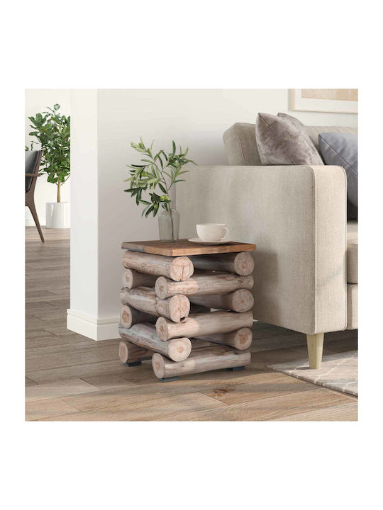 vidaXL Coffee Table from Solid Wood Natural M30xL30xH38cm