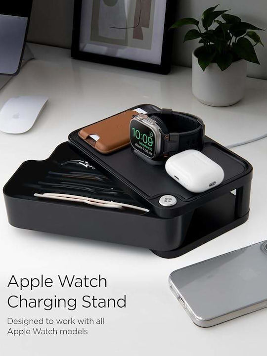 Spigen S340 Зарядно за Apple Watch Черен