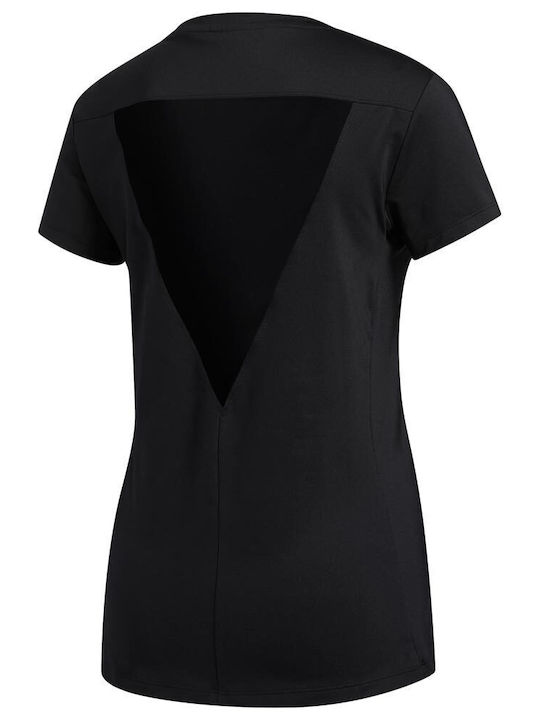 Badge Sport Logo Women's Crop T-shirt Fast Drying with Sheer Black