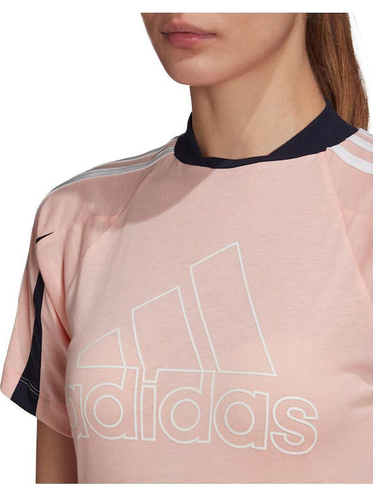 Aeroready Women's T-shirt Fast Drying Striped Haze Coral