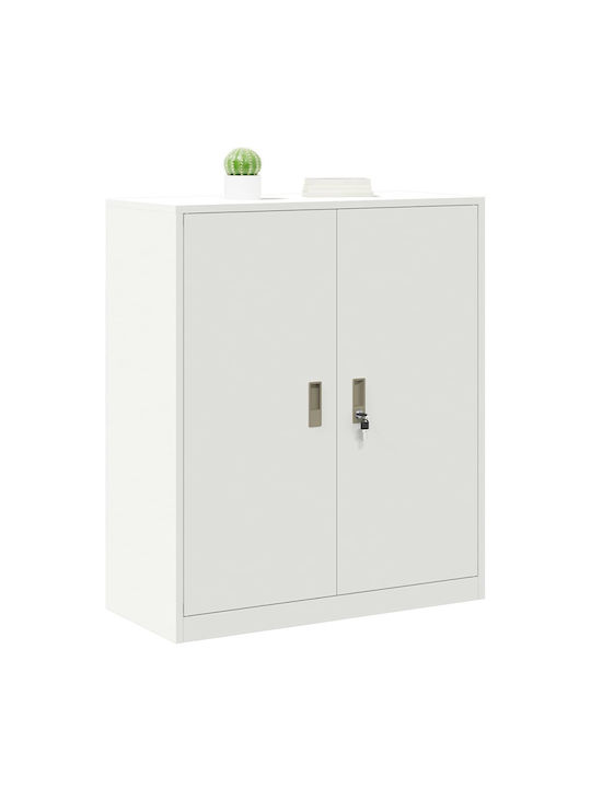 Cabinet de Birou Metalic Alb 90x40x105cm
