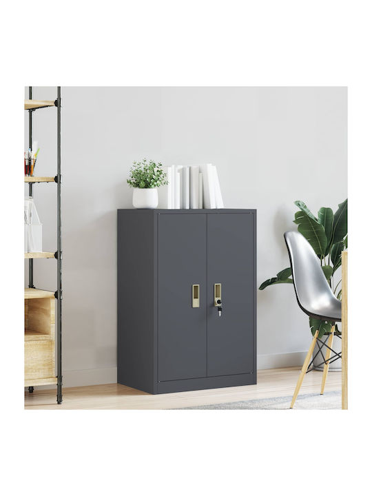 Office Storage Metal Cabinet Charcoal L60xW40xH90cm