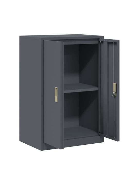 Office Storage Metal Cabinet Charcoal L60xW40xH90cm