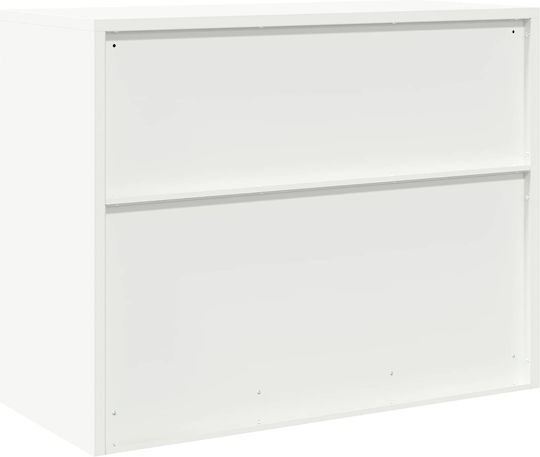 vidaXL Office Metal Cabinet White 90x40x70cm