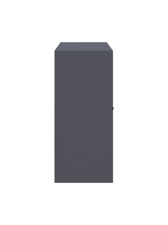 Cabinet de Birou Metalic Cărbune de lemn 90x40x90cm