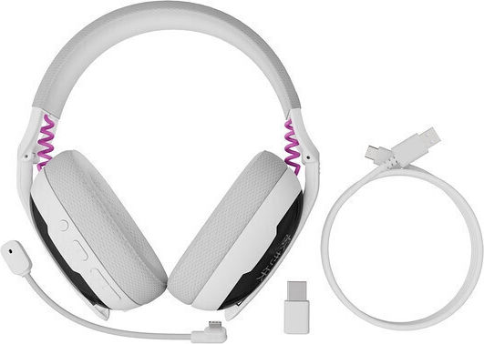 Fury Fukiya F6 Fără fir Over Ear Gaming Headset cu conexiune Bluetooth / USB Alb