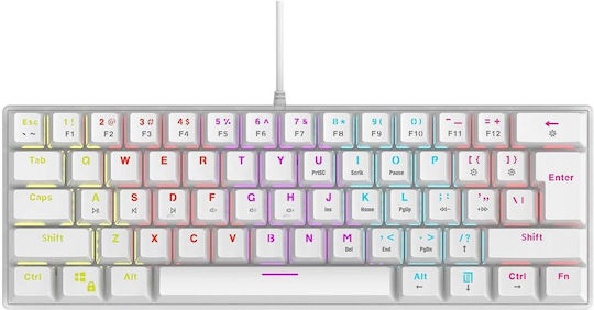 Rampage PLOWERK60 Gaming Mechanische Tastatur Tenkeyless mit Benutzerdefiniert Blau Schaltern und RGB-Beleuchtung (Englisch US) Weiß