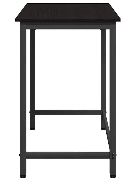Desk Wooden Black Beech with Metal Legs & Adjustable Height 80x50x76.5cm
