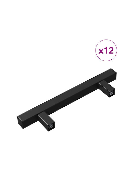 vidaXL Knob Furniture made of Metallic Black 864723 12pcs