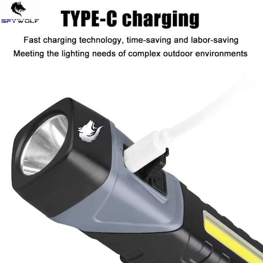 Rechargeable Work Light with Extension Cord LED with Brightness up to 2900lm Lens