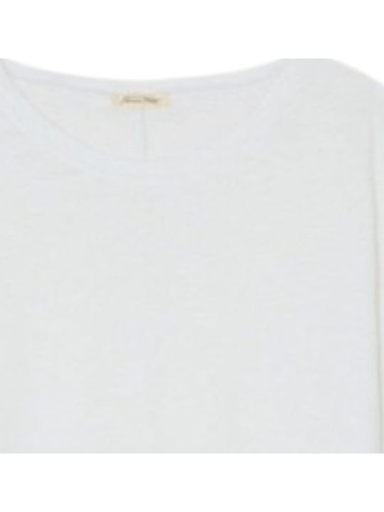 Women's Summer Blouse Cotton Short Sleeve White