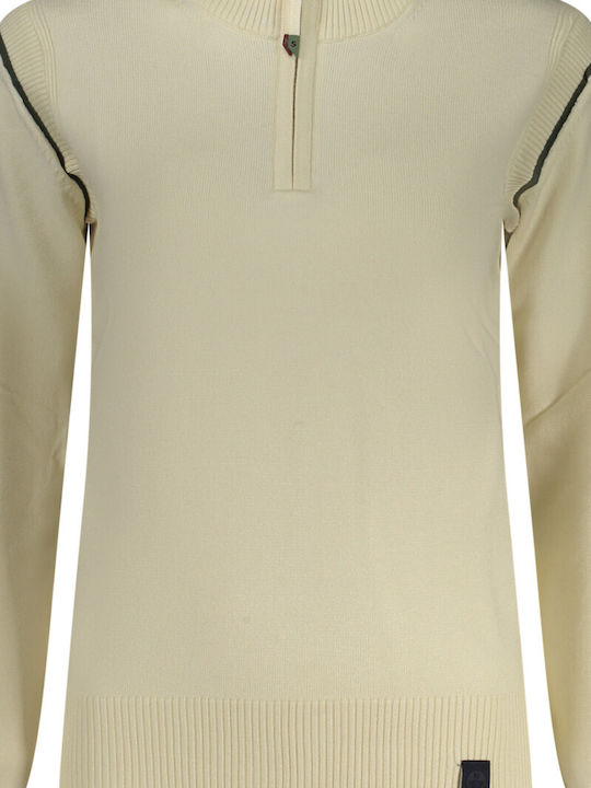 Women's Long Sleeve Sweater with Zipper White