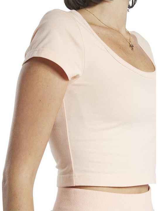 Γυναικείο Καλοκαιρινό Crop Top Βαμβακερό Κοντομάνικο Aura Orange