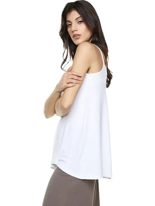 Women's Summer Cotton Sleeveless White Blouse