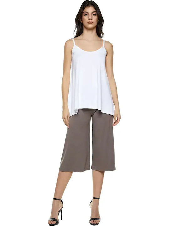 Women's Summer Cotton Sleeveless White Blouse