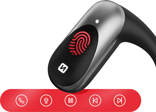 Swissten Run Open Ear Bluetooth Handsfree Headphones With Sweat Resistance And Charging Case Black