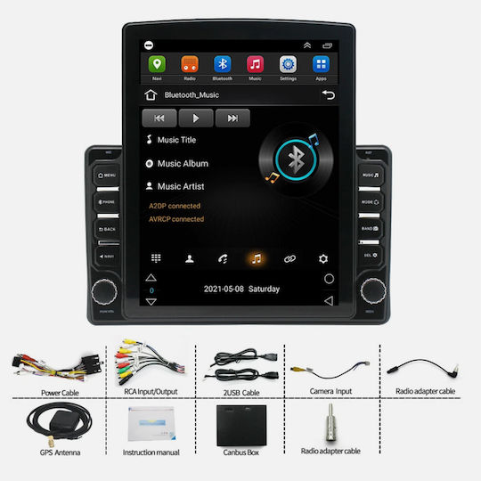Ηχοσύστημα Αυτοκινήτου (Bluetooth/USB/WiFi/GPS/Apple-Carplay/Android-Auto) με Οθόνη Αφής 9.7"