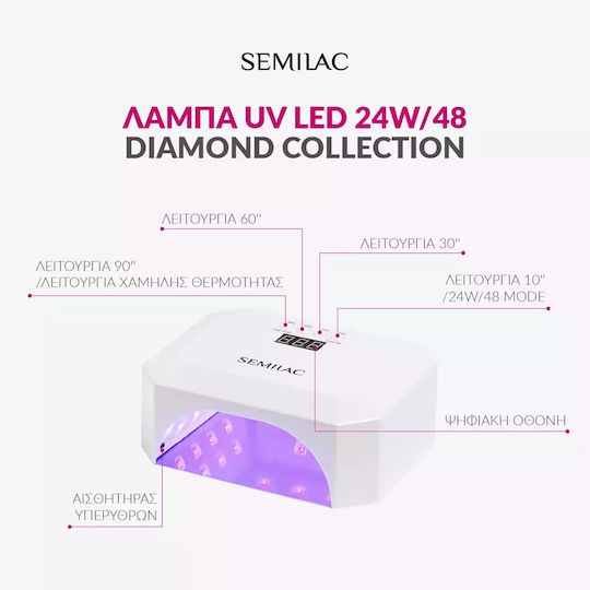 Semilac Nail Polish Curing Lamp UV / LED 48W White
