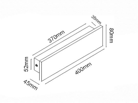 Aca Стенен Външен Плафон LED IP65 12W с Топло бяло Светлина