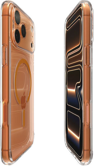 Spigen Ultra Hybrid MagFit Rückseite Umschlag Silikon 2mm Transparent Orange (iPhone 17 Pro)
