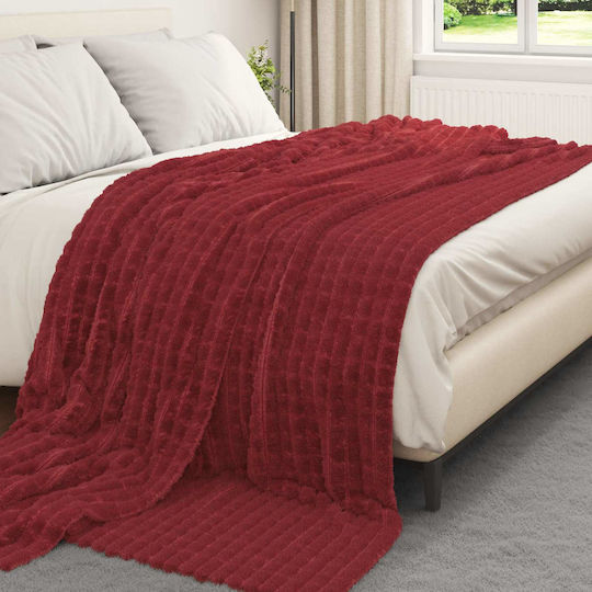 vidaXL Armchair Throw Fleece 240x220cm Turquoise Red