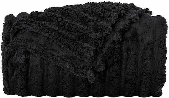 vidaXL Cuvertură Pentru Canapea De Fotoliu Polar Fleece 200x150cm Neagră