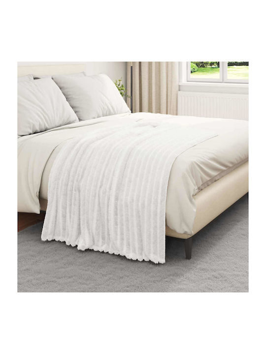 vidaXL Ριχτάρι Πολυθρόνας Fleece 150x130εκ. Λευκό